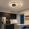 Homefire Deckenlampe Wohnzimmer LED Deckenleuchte 2-Ringe - 40cm Schwarz
