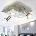 Depuley LED Deckenstrahler Schwenkbar, 4 Flammig Deckenleuchte, 4x3W GU10 Leuchtmittel, Modern Deckenspot, 960LM 3000K Warmweiß, Für Wohnzimmer Küche Schlafzimmer