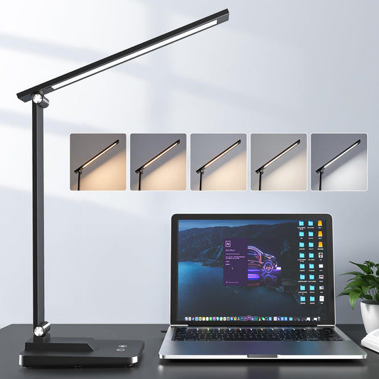 LED Tischlampe Schreibtischlampe LED, 15-Modi Tageslichtlampe Schreibtisch Lampe Desk Lamp, 1000LM Table Lamp LED Tischlampe Dimmbar, LED Schreibtischlampe LED Lampe Tisch Tischlampen LED Tischleuchte
