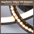 Homefire Deckenlampe Wohnzimmer LED Deckenleuchte 2-Ringe - 40cm Schwarz