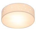 MONZANA® Deckenlampe Sternenhimmel Wohnzimmer Schlafzimmer E27 Weiß Rund 30cm Stoffschirm 1-Flammig 40W Küche Lampe Deckenleuchte Stoffdeckenlampe