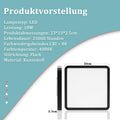 muyuua Deckenlampe LED Deckenleuchte Flach - Schlafzimmerlampe Schwarz Badezimmerlampe 23CM Deckenbeleuchtung Schlafzimmer 18W Küchenlampe Eckig Badlampe Decke Flurlampe 4000K für Bad Küche Flur