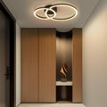 Homefire Deckenlampe Wohnzimmer LED Deckenleuchte 2-Ringe - 40cm Schwarz