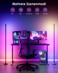 RGB LED Stehlampe Wohnzimmer Dimmbar 170cm mit Fernbedienung & APP, 16 Millionen Farben, 300 Szenenmodi, Musik-Sync, DIY-Modus & Timing, LED Standleuchte für Wohnzimmer, Schlafzimmer, Gaming-Raum