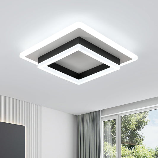 LED Deckenleuchte 30W 3250LM Deckenlampe Schwarze, Modern Design Deckenlampe Eckig Flach Schlafzimmerlampe Esstischlampe Bürolampe Flurlampe Deckenleuchte LED Kaltesweiß 6500K
