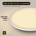 Aisutha LED Deckenleuchte, 24W 2800LM Deckenlampe Flach Dimmbar mit Fernbedienung, 3000K-6500K, IP54 Ultra Dünn Schlafzimmer Lampe für Wohnzimmer Kinderzimmer Küche Badezimmer