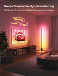 Govee LED Stehlampe Dimmbar RGBIC, 1725LM Stehlampe Wohnzimmer Arbeiten mit Matter,152cm RGBIC Moderne Schwarz,16 Millionen Farben Szenenmodi, Musikmodus für Deko Schlafzimmer Spielzimmer