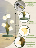 WLHONG Blume Tischlampe,5 Lilien Nachttischlampe,Vintage Grüne LED Blume Tischlampen,3 Farbmodi,Leselampe mit G4 LED-Lampe,geeignet für Schlafzimmer,Wohnzimmer,Büro,Wohnkultur (Vintage)