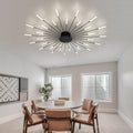 RRBEST LED Deckenleuchte Wohnzimmer,Wohnzimmerlampe Moderne Minimalistische Deckenlampe Innen Dekorative Deckenbeleuchtung für Wohnzimmer, Schlafzimmer und Büro(30 Köpfe, Schwarz)