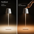 SIGOR Nuindie 2.0 - Dimmbare LED Akku-Tischlampe Indoor & Outdoor, IP54 spritzwassergeschützt, Höhe 38 cm, aufladbar mit USB-C, 12 h Leuchtdauer, sonnengelb