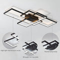 LED Deckenleuchte 80CM, Deckenlampe Wohnzimmer Black, 3000K-6000K Dimmbar Rechteckige Wohnzimmerlampe Aluminium Acryl Schlafzimmer Moderne Lampe Mit Fernbedienung