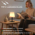 FUYO LED Akku Outdoor Tischlampe mit 8 Farben Dimmbar Kabellos Tischleuchte Tragbare Farbwechsel Nachtlicht Lampe für außen garten schlafzimmer camping ostern dekoration