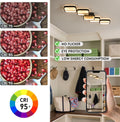 LED Deckenleuchte Dimmbar Deckenlampe mit Fernbedienung Wohnzimmerlampe Schwarze 45W Schlafzimmerlampe Deckenbeleuchtung 92cm Rechteckige Lampen Modern-Design Küchenlampe für Esszimmer Restaurant Flur