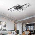 LED Deckenleuchte 80CM, Deckenlampe Wohnzimmer Black, 3000K-6000K Dimmbar Rechteckige Wohnzimmerlampe Aluminium Acryl Schlafzimmer Moderne Lampe Mit Fernbedienung