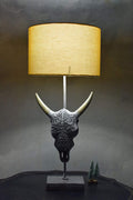 Tischlampe Bullenschädel 70cm Stierkopf Leuchte (ohne Leuchtmittel) Rinderschädel Tischleuchte 70cm cw236 Palazzo Exklusiv