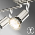 B.K.Licht - Deckenlampe schwenkbar, warmweiße Lichtfarbe, GU10 Fassung, LED Deckenleuchte, LED Lampe, Wohnzimmerlampe, Schlafzimmerlampe, Küchenlampe, Deckenstrahler, 60,5x10,5 cm, Matt-Nickel