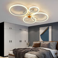 Deckenleuchte mit Ventilator, leise, weiß, Deckenventilator mit Beleuchtung, App und Fernbedienung; 60 W, 6000 lm, dimmbar, LED, für Wohn-, Schlaf- und Esszimmer, 6-Gang, Timer