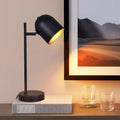 Kowanie 2er Tischlampe Vintage retro Nachttischlampe: Tischleuchte Wohnzimmer industrial in Schwarz Gold aus Metall E14 rustikal Nachttischleuchte mit Kabel für Schlafzimmer - Ohne Leuchtmittel