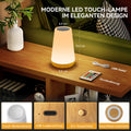 Auxmir Nachttischlampe Touch Dimmbar, Nachtlicht mit Fernbedienung, Braun