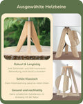 EDISHINE Tischlampe Vintage, Nachttischlampe Grün, Stativ Holz LED Tischleuchte, Retro Landhaus, E27 Lampe, Lampenschirm aus Leinen, für Deko Schlafzimmer, Wohnzimmer