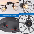 ANWIO Deckenleuchte E14 4 Flammig Schwarz, LED Deckenstrahler 4 Flammig Schwenkbar Flurlampe Lampe Wohnzimmer LED Deckenlampe Küche Spotleuchte Wand Schlafzimmer (Ohne Leuchtmittel) EUC-