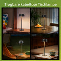 Philips Tischlampe Kabellose 2 Stück, Portable LED Akku Tischleuchte mit 2 stufig höhenverstellbar, Touch Stufenlos Dimmbar Nachtlicht, Wasserdicht für Schlafzimmer, Schwarz