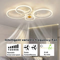 Deckenleuchte mit Ventilator, leise, weiß, Deckenventilator mit Beleuchtung, App und Fernbedienung; 60 W, 6000 lm, dimmbar, LED, für Wohn-, Schlaf- und Esszimmer, 6-Gang, Timer