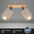 BRILONER - Deckenlampe mit Sternenhimmel, schwenkbar, Lampenschirm aus Stoff, Deckenleuchte, Lampe, Wohnzimmerlampe, Schlafzimmerlampe, Küchenlampe, Deckenstrahler, 28,5x13x15,5 cm, Taupe