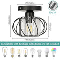 FRIDEKO HOME Deckenleuchte Schwarz Kristall Kronleuchter,Modern Deckenlampe Metal Rund Lampenschirm E27 Lampe Decke für Schlafzimmer Wohnzimmer Küche Flur Ø19cm Schwarz