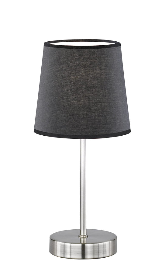 WOFI Tischleuchte Cesena 1-flammig, schwarz, ‎14 x 14 x 32 cm, Stoffschirm 832401100000