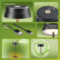 Philips Tischlampe Kabellose 2 Stück, Portable LED Akku Tischleuchte mit 2 stufig höhenverstellbar, Touch Stufenlos Dimmbar Nachtlicht, Wasserdicht für Schlafzimmer, Schwarz