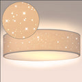 MONZANA® Deckenlampe Sternenhimmel Wohnzimmer Schlafzimmer E27 Weiß Rund 30cm Stoffschirm 1-Flammig 40W Küche Lampe Deckenleuchte Stoffdeckenlampe