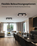 wowatt Deckenstrahler Schwarz 3 Flammig, Modern Strahler Deckenleuchte Schwenkbar, Metall Deckenlampe Strahler, LED Wandstrahler Spotlight GU10 für Küche, Schlafzimmer, Wohnzimmer (Ohne Leuchtmittel)