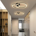 Homefire Deckenlampe Wohnzimmer LED Deckenleuchte 2-Ringe - 40cm Schwarz