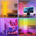 NIKYJM LED Stehlampe Wohnzimmer 145cm RGB Stehlampe Dimmbar Standleuchte LED Ecklampe mit Fernbedienung und APP, 16 Millionen Farben, 300 Szenenmodi Musikmodi DIY-Modus für Wohnzimmer Wohnzimmer Büro