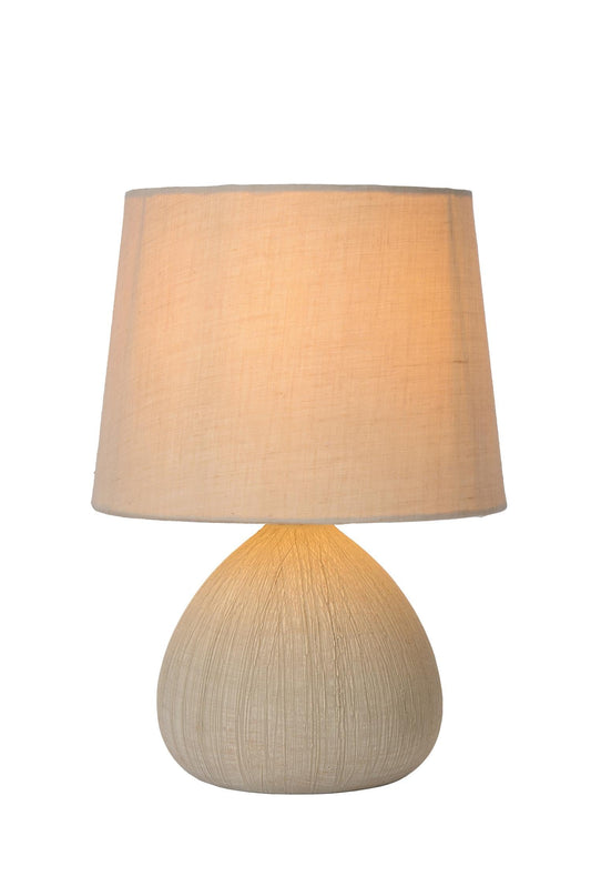 LUCIDE RAMZI - Tischlampe - Ø 18 cm - 1xE14 - Beige