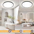 Yexati LED Deckenleuchte 24W 6000K/4000K/3000K, 3200LM IP54 Ultra Dünn Deckenlampe, Flach Rund Modern Badezimmer Lampe Schwarz Küchenlampe für Flur Schlafzimmer Balkon Wohnzimmer Küche Keller Ø30 CM