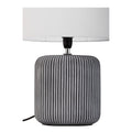 Pauleen 48218 Pure Shine Tischleuchte max. 20 Watt handgefertigt Grau, Weiß Nachttischlampe im Boho Look aus Stoff, Keramik E14