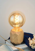 Pauleen 48159 Woody Sparkle Tischleuchte aus Holz skandinavische Tischlampe Würfellampe max25W E27 Holz 230V