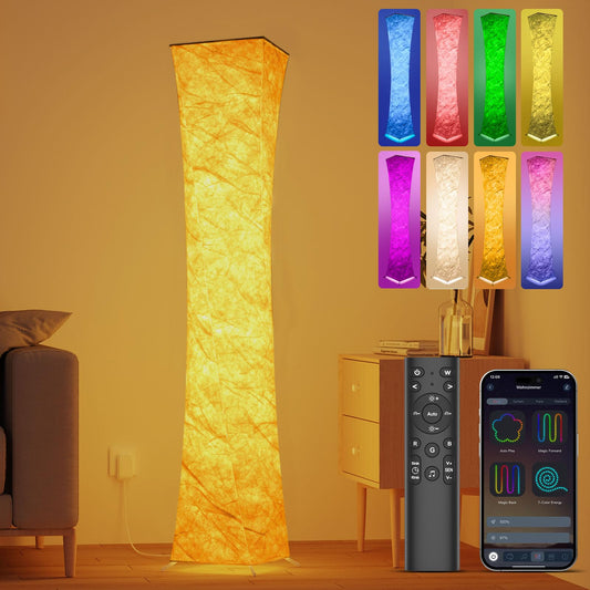 ANTENLICHT RGB Stehlampe Wohnzimmer Dimmbar 155 cm LED Stehleuchte mit Musik Sync, Farbwechsel Standleuchte, Eckleuchte, RGB Lampe für Wohnzimmer, Schlafzimmer, Spielzimmer, Fernbedienung/App Control