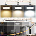 Tyreses LED Deckenleuchte Dimmbar 24W, Deckenlampe mit Fernbedienung, 1800K Dimmbar Nachtlicht, Panel 3000K-6500K Dimmbar für Schlafzimmer, Kinderzimmer, Wohnzimmer, Flure, Küche,Badezimmer, Ø30cm