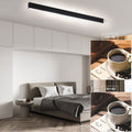 Glitzerlife Deckenlampe LED Deckenleuchte Wohnzimmer - 107CM Wohnzimmerlampe Lang Schwarz Küchenlampe 32W Bürolampe Modern Dimmbar Fernbedienung Büro Deckenbeleuchtung Panel für Küche Schlafzimmer