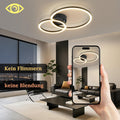 Homefire Deckenlampe Wohnzimmer LED Deckenleuchte 2-Ringe - 40cm Schwarz