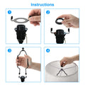 PATIKIL 8 9 10 11" Lampe Harfe Kit mit Endstück Einstellbar Lampenschirm Halterung Halter mit 3/8 IP E14 E26 E27 Beleuchtung Sockel für Tisch Boden Lampe Schwarz