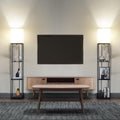 SUNMORY Stehlampe Wohnzimmer, Regal Dimmbar Inklusive 3-Farbtemperatur-LED-Lampe, Stehleuchte für Wohnzimmer, Schlafzimmer, Arbeitszimmer und Büro, Schwarz