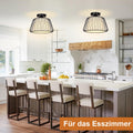 SERBASIC Deckenleuchte Schwarz Deckenlampe Led Dimmbar mit Glühbirne, Modern aus Metall E27 Deckenleuchte mit Stoffabdeckung, Deckenlampe Vintage Industrial für Küche Wohnzimmer Schlafzimmer Esszimmer