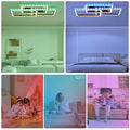 Homefire Deckenlampe LED Deckenleuchte Wohnzimmer - 45W Wohnzimmerlampe RGB Farbwechsel Schwarz Modern Schlafzimmerlampe Dimmbar mit Fernbedienung Flurlampe Schwenkbar Deckenlampen für Kinderzimmer