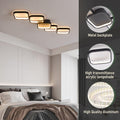LED Deckenleuchte Dimmbar Deckenlampe mit Fernbedienung Wohnzimmerlampe Schwarze 45W Schlafzimmerlampe Deckenbeleuchtung 92cm Rechteckige Lampen Modern-Design Küchenlampe für Esszimmer Restaurant Flur