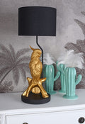 Tischlampe Papagei Gold Vogellampe Vogelfigur Leuchte (ohne Leuchtmittel) Dekolampe Vogel cw269 Palazzo Exklusiv