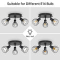 Dehobo Led Deckenstrahler Schwenkbar 350°, Deckenleuchte E14 3 Flammig Schwarz, Spotleuchte Wand, Deckenlampe Spots Led, LED Wandstrahler für Küche, Wohnzimmer, Schlafzimmer, Nein E14 Leuchtmittel